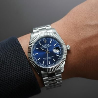 Role_x Oyster Perpetual Date Just Silver-Blue Working Like Automatic