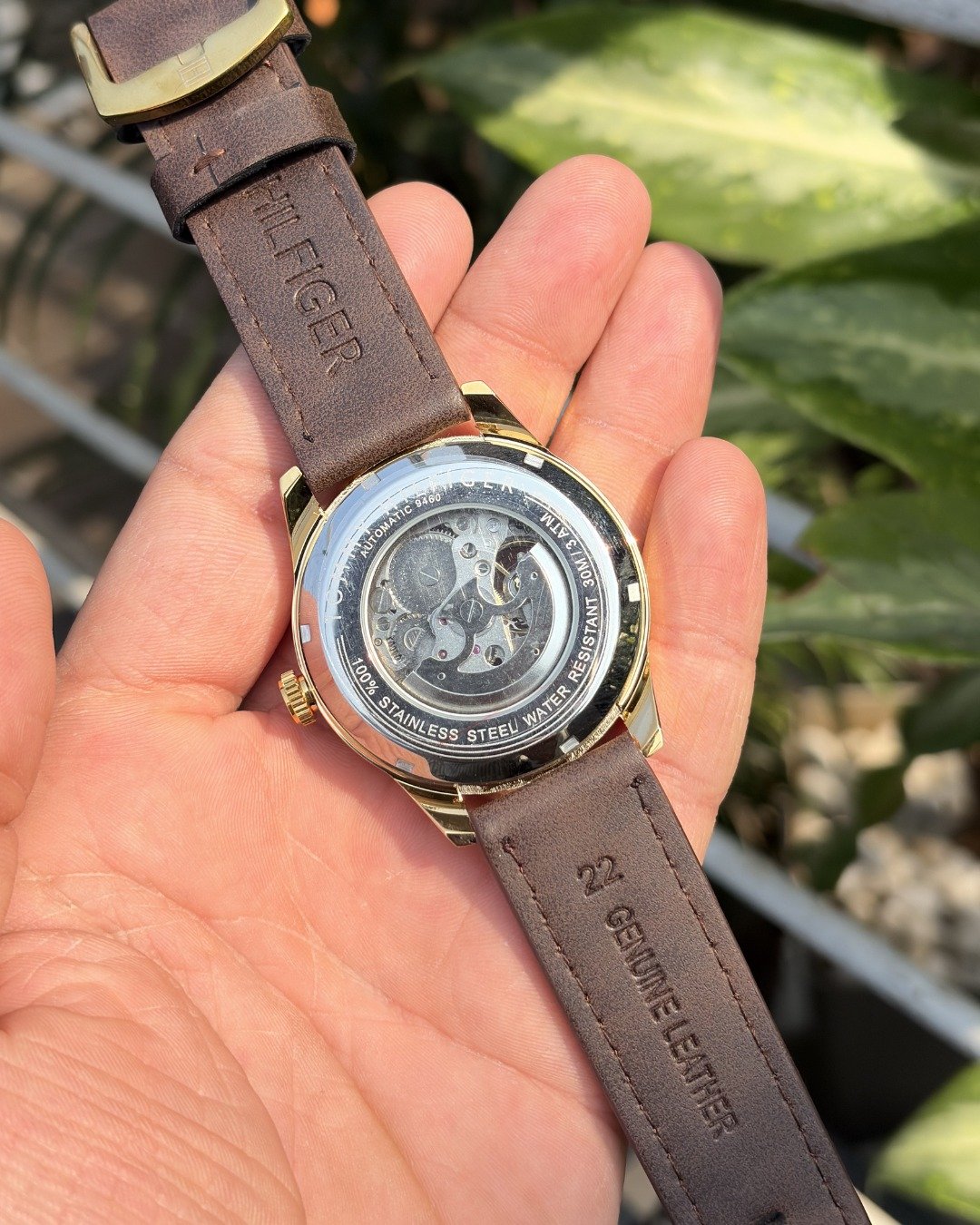 Tommmy Hilfige_r Automatic Leather DarkBrown-Gold-Black - Image 2