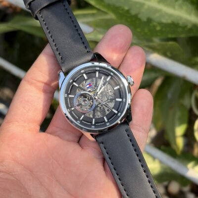 Tommmy Hilfige_r Automatic Leather Black-Silver-Black