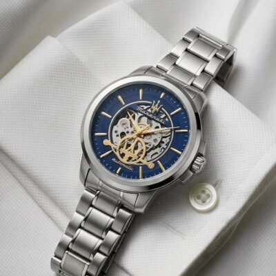 Maserat_i Successo Skeleton automatic Silver-blue-gold