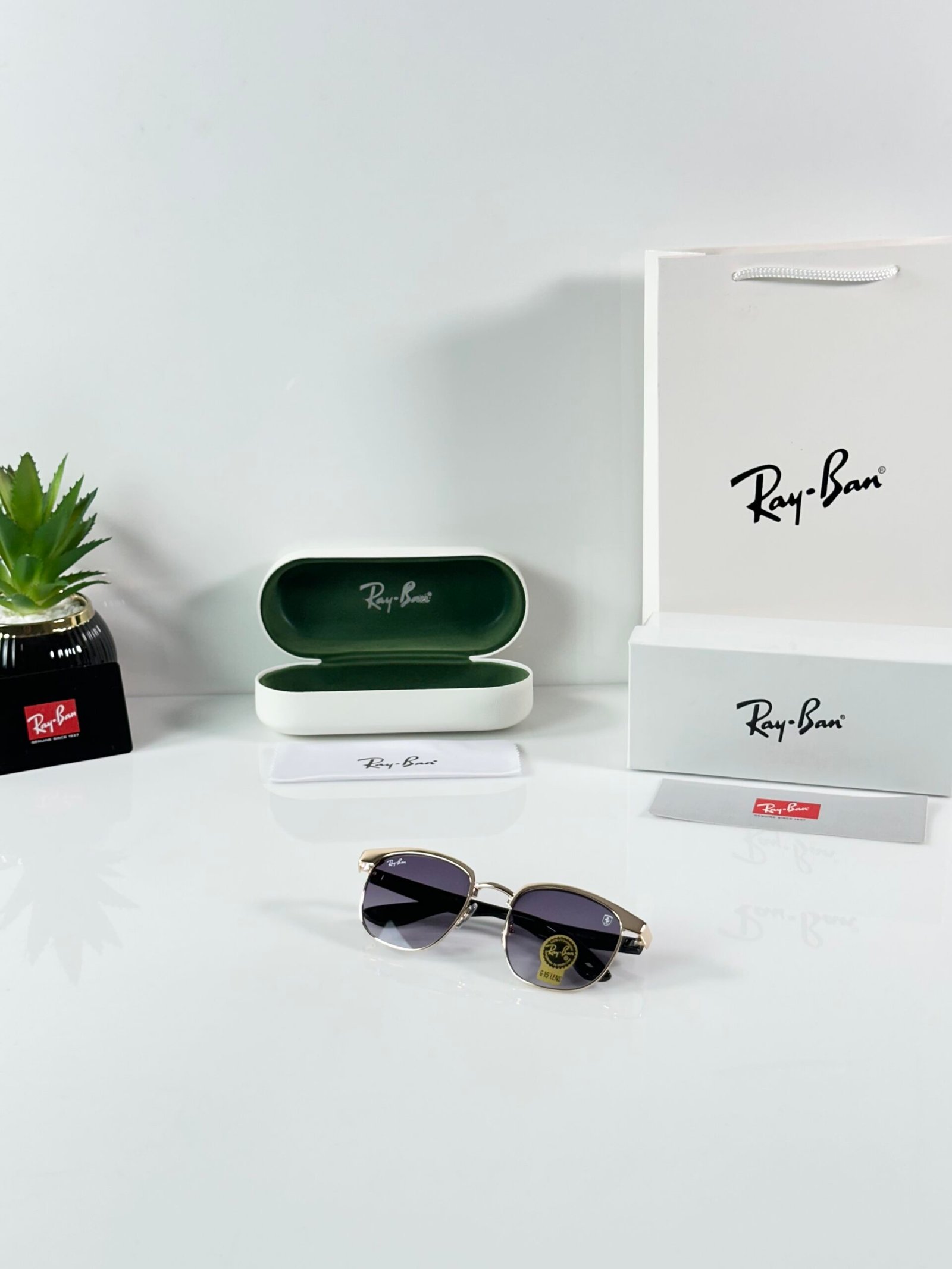 Rayban 3698 Gold Black DC - Image 4