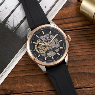 Tommmy Hilfige_r Automatic Silicon Black-Copper