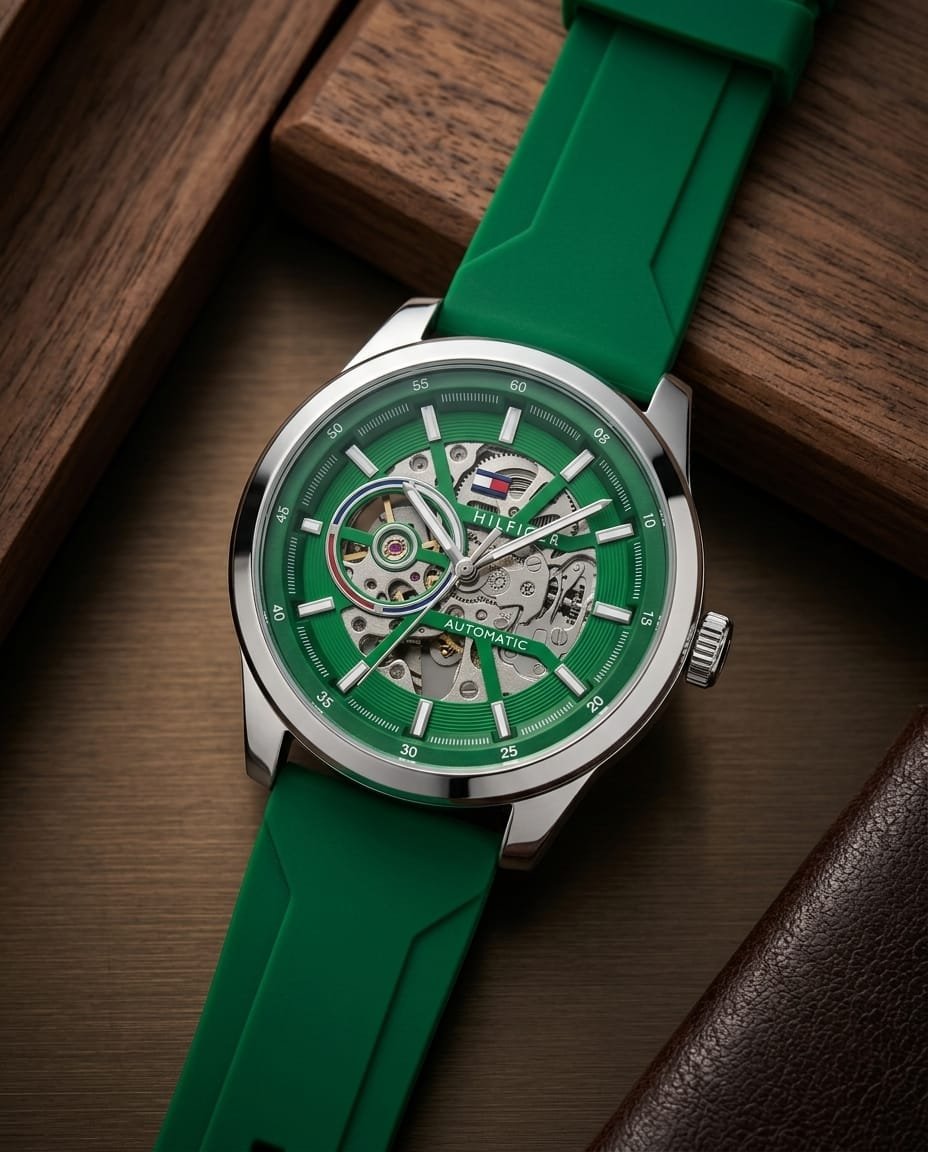 Tommmy Hilfige_r Automatic Silicon Green-Silver-Green