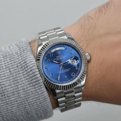 Rolee_x Oyster Perpetual Day Date Arabic Silver-Blue