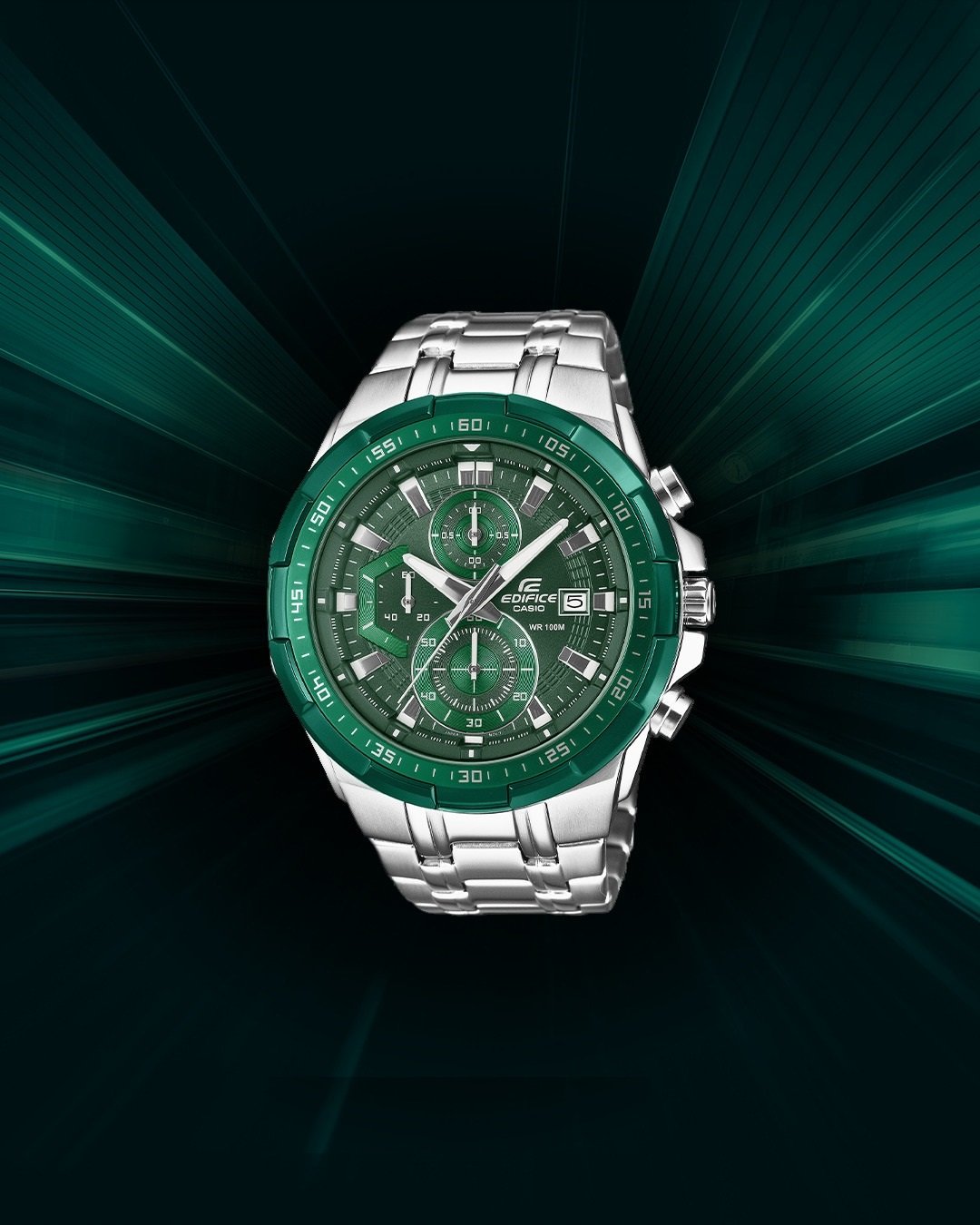 Casio Edifice Efr539 Silver-Green