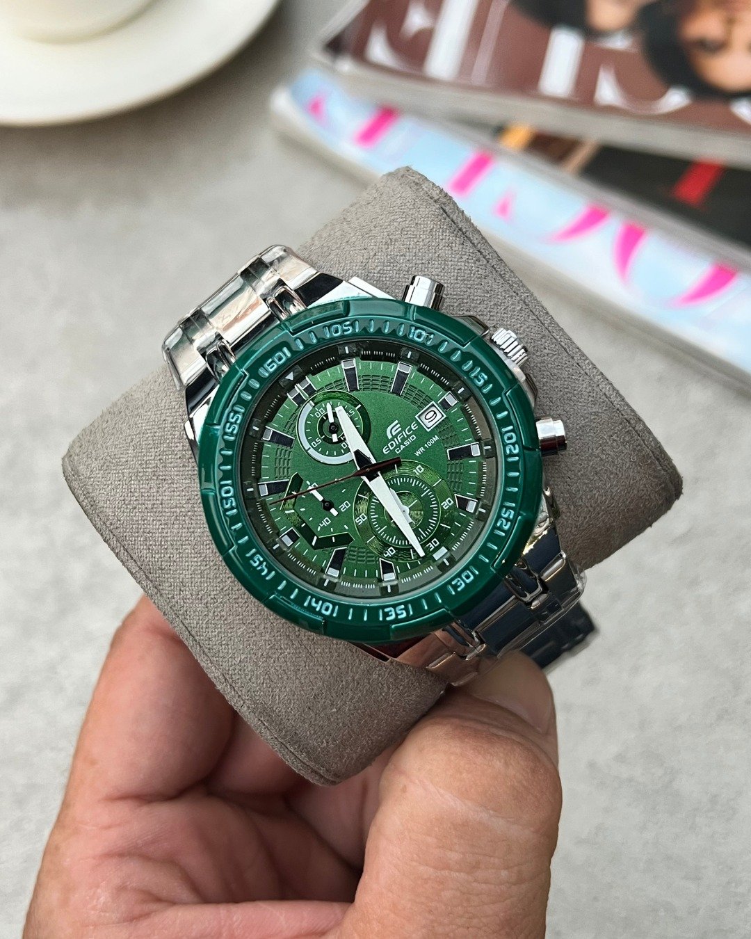Casio Edifice Efr539 Silver-Green - Image 2