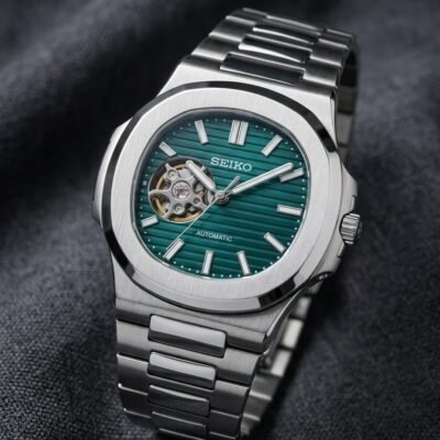 Seik_o Mod Nautilus Phantom Open Heart Automatic Silver-Green
