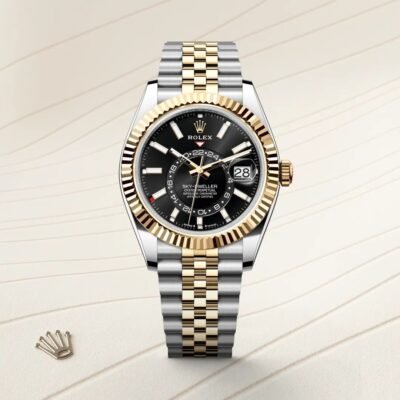 Rolee_x Oyster Perpetual Sky Dweller 2Ton-Gold-Black