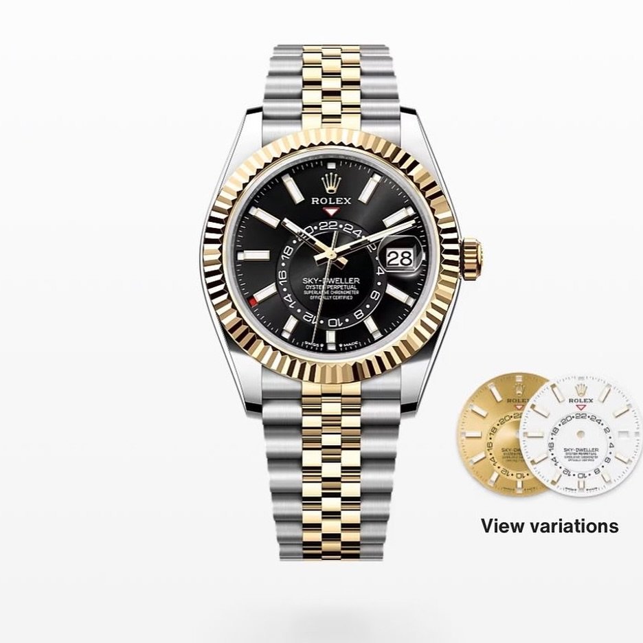 Rolee_x Oyster Perpetual Sky Dweller 2Ton-Gold-Black - Image 7