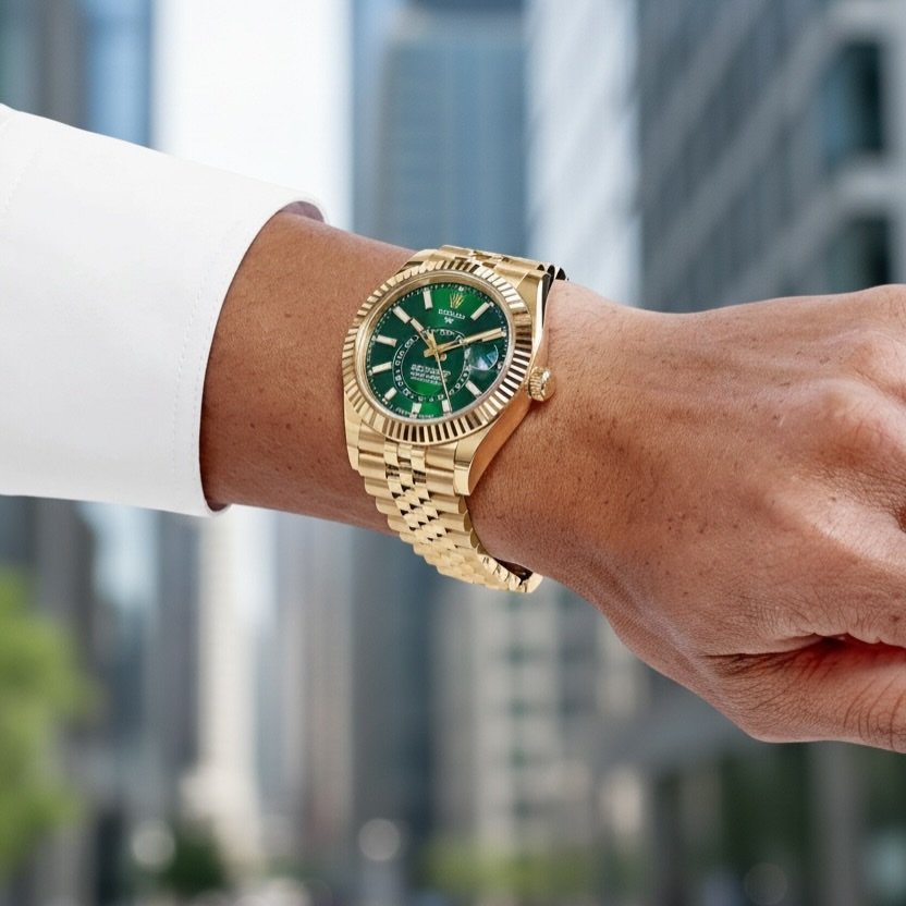 Rolee_x Oyster Perpetual Sky Dweller Gold-Green - Image 2