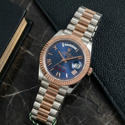 Rolee_x Oyster Perpetual Day Date 40 Battery 2Ton-Copper-Blue