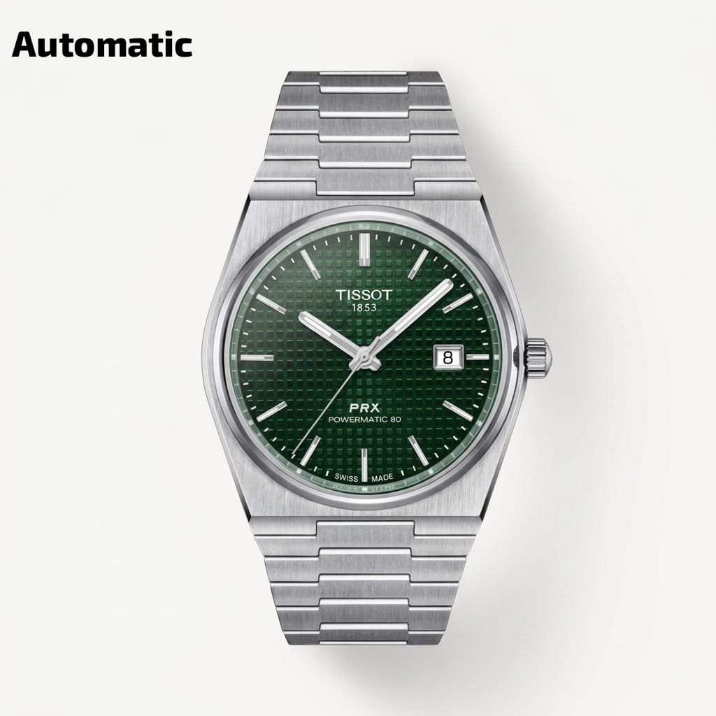 Tissoo_t 1853 Prx Automatic Top Quality Silver-Green