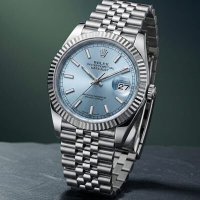 Rolee_x Oyster Perpetual Date Just Silver-SkuBlue