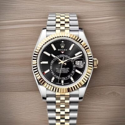 Rolee_x Oyster Perpetual Sky Dweller 2Ton-Gold-Black