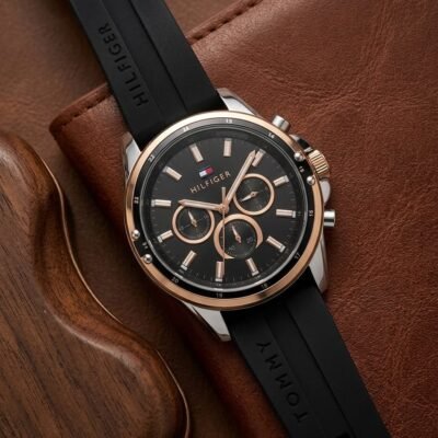 Tommmy Hilfige_r Oxford Chronograph Silicon Belt Black