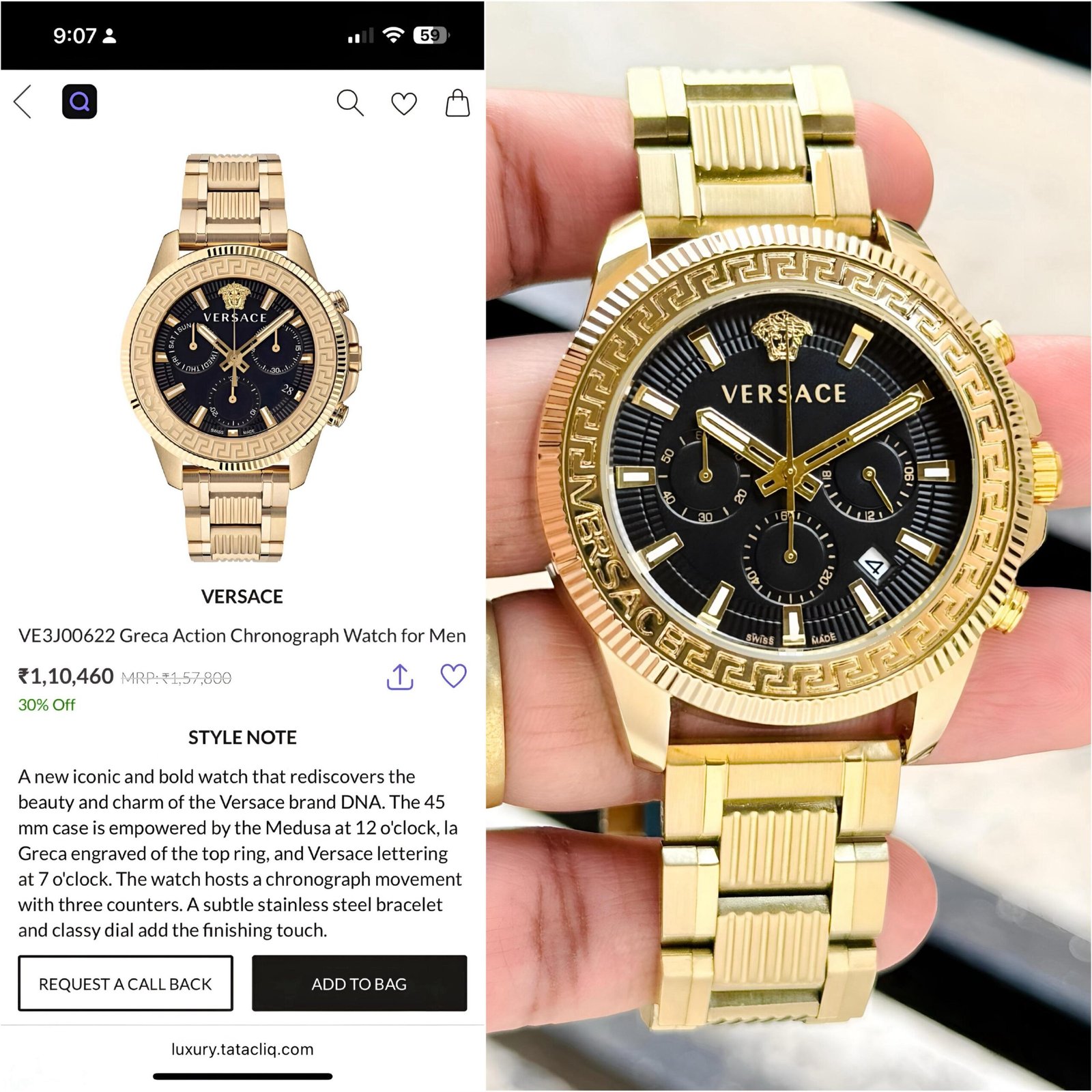 Versace Greca Action Chronograph