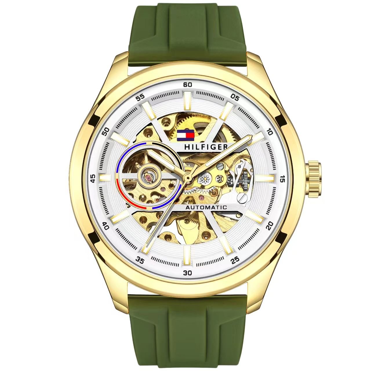 Tommy Hilfige_r Automatic Silicon Green-Gold-White