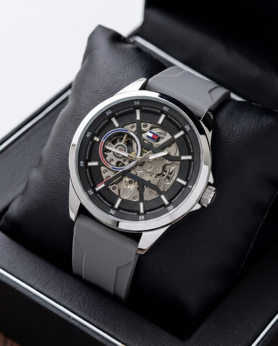 Tommy Hilfige_r Automatic Silicon Grey-Silver-Black