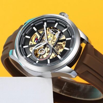 Tommy Hilfige_r Automatic Silicon Brown-Silver-Black