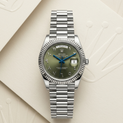 Rolee_x Oyster Perpetual Day Date Arabic Silver-Green