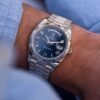 Rolee_x Oyster Perpetual Day Date 40 Battery Silver-Blue