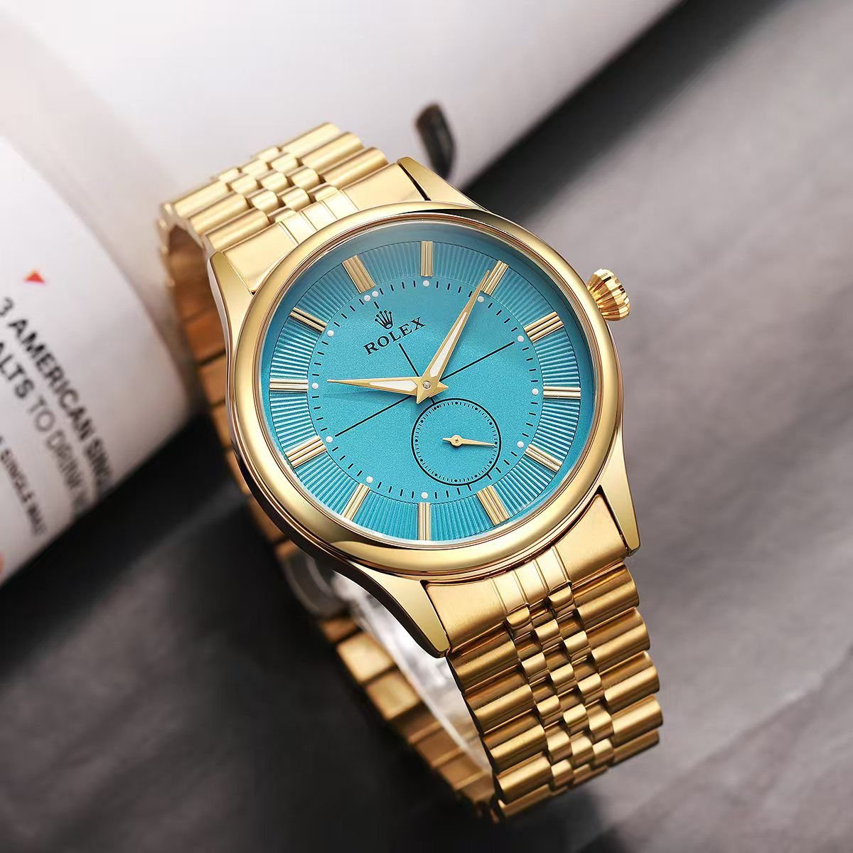 Rolee_x Oyster Perpetual Cellini Gold-Blue