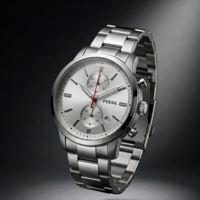 Fossi_l Minimalist Chronograph Silver-White