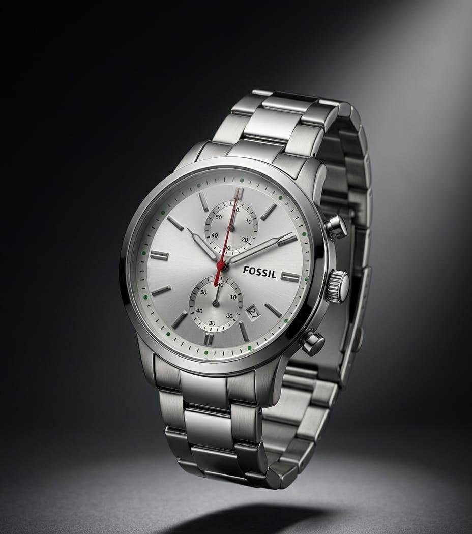 Fossi_l Minimalist Chronograph Silver-White