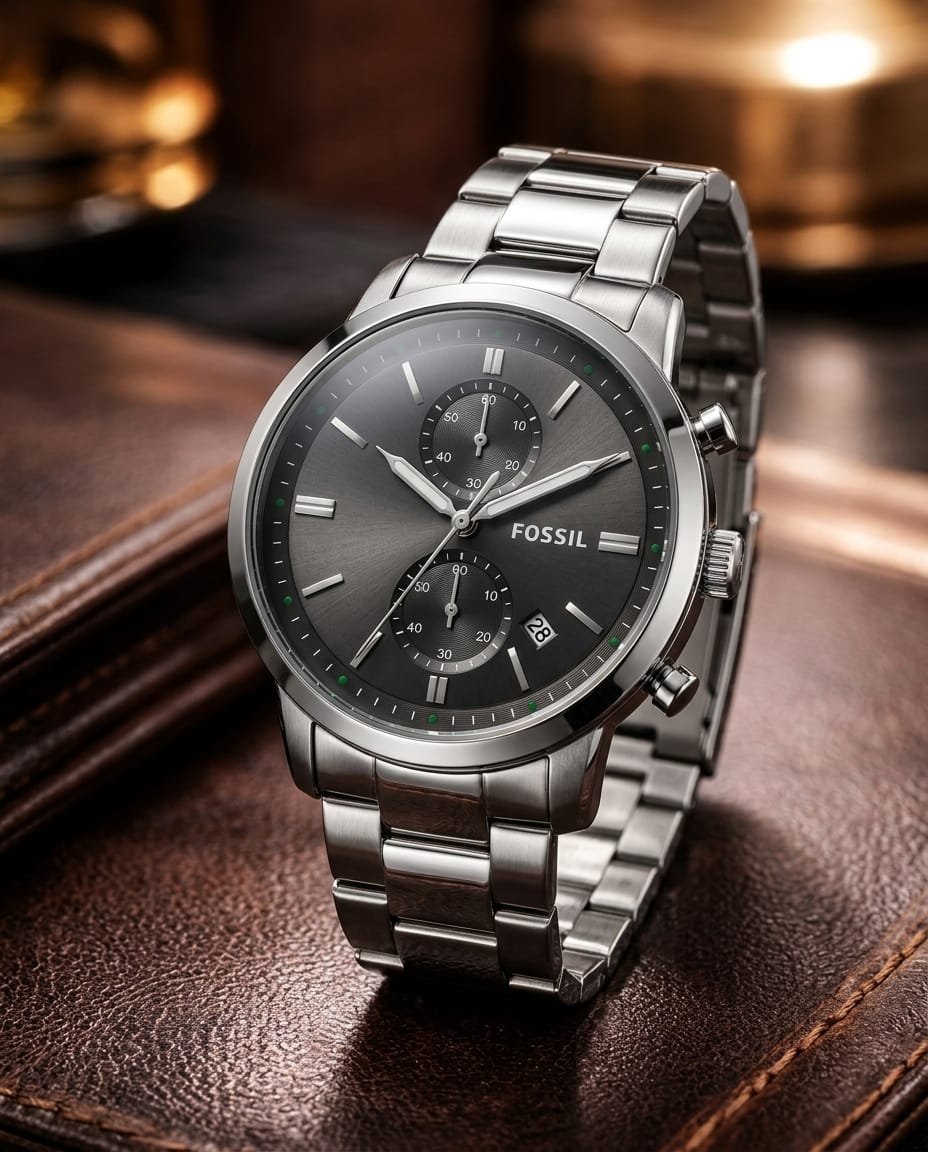 Fossii_l Minimalist Chronograph Silver-Grey
