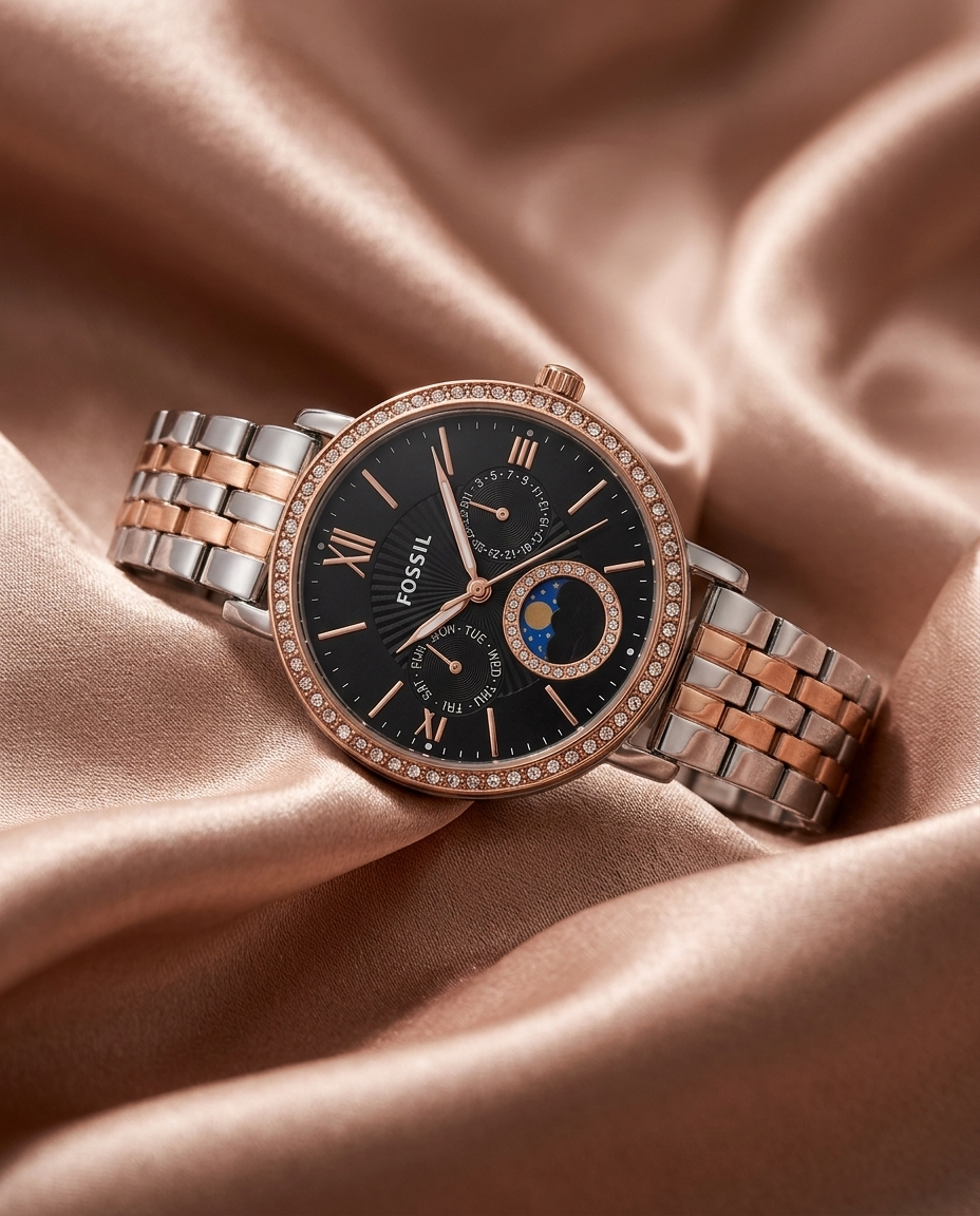 Fossii_l Es3121 Jacqueline Sun Moon Two-Tone-Copper-Black
