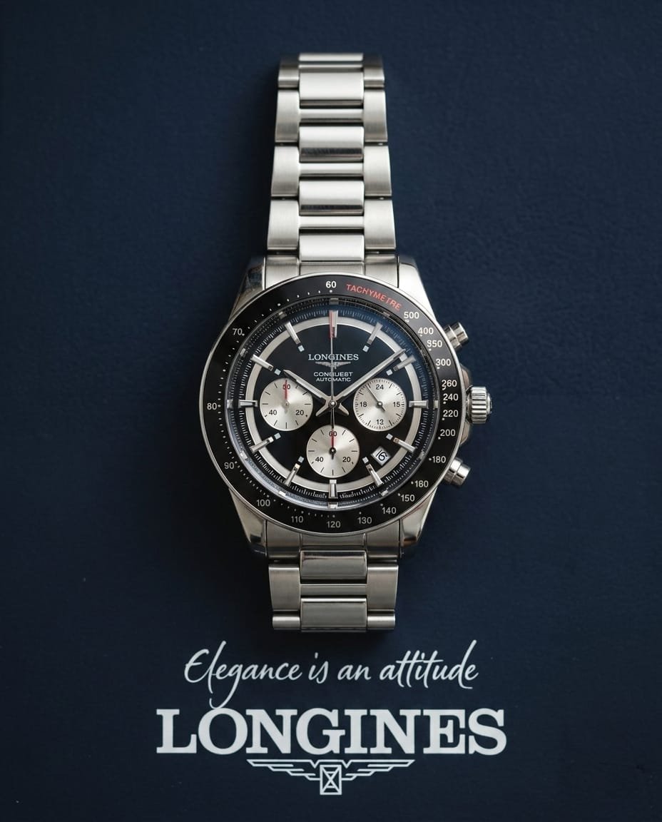 Longinee_s Conquest Chronograph Black