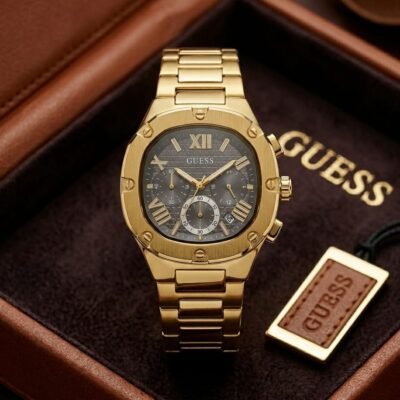 Guess Square Chronograph Gold-Black