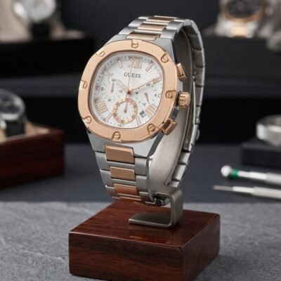 Guess Square Chronograph 2Ton-Copper-White