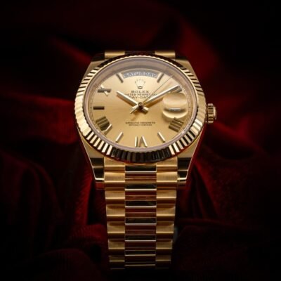 Rolee_x oyster Perpetual Day Date 40 Battery Gold-Gold