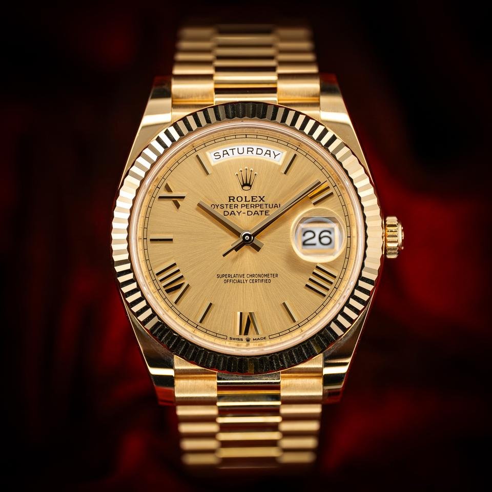 Rolee_x oyster Perpetual Day Date 40 Battery Gold-Gold - Image 3