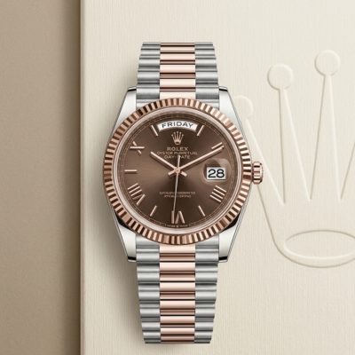 Rolee_x Oyster Perpetual Day Date 40 Battery 2Ton-Copper-Brown