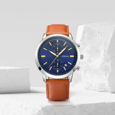 Fossii_l Townsman Chronograph LightBrown-Silver-Blue