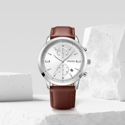 Fossii_l Townsman Chronograph DarcBrown-Silver-White