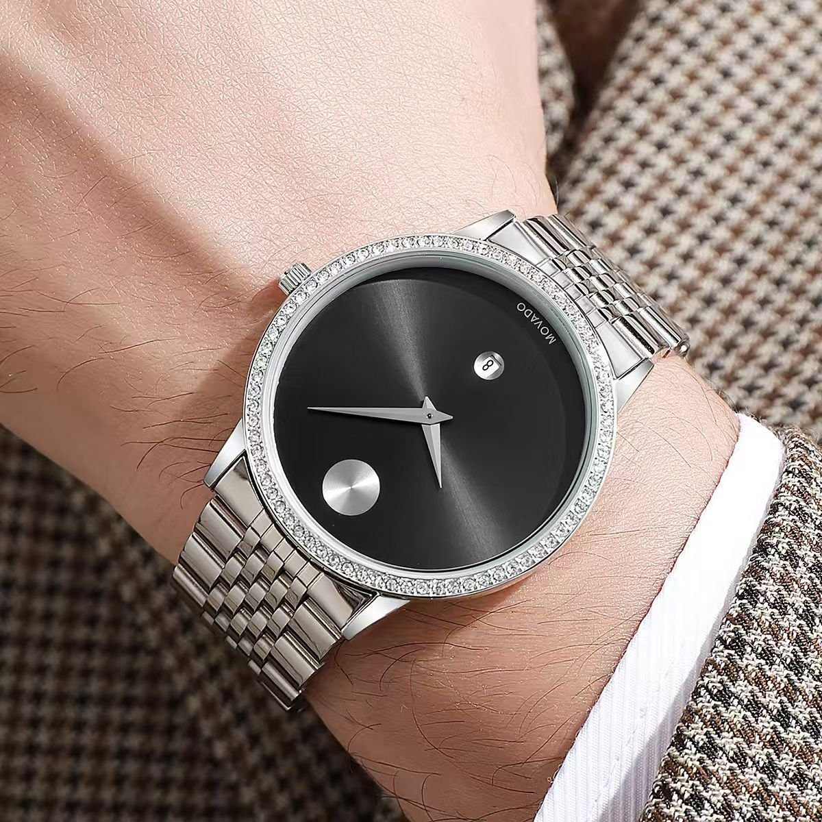 Movado Museum Classic Diamond Silver-Black
