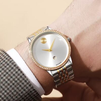 Movado Museum Classic Diamond 2Ton-Gold-White