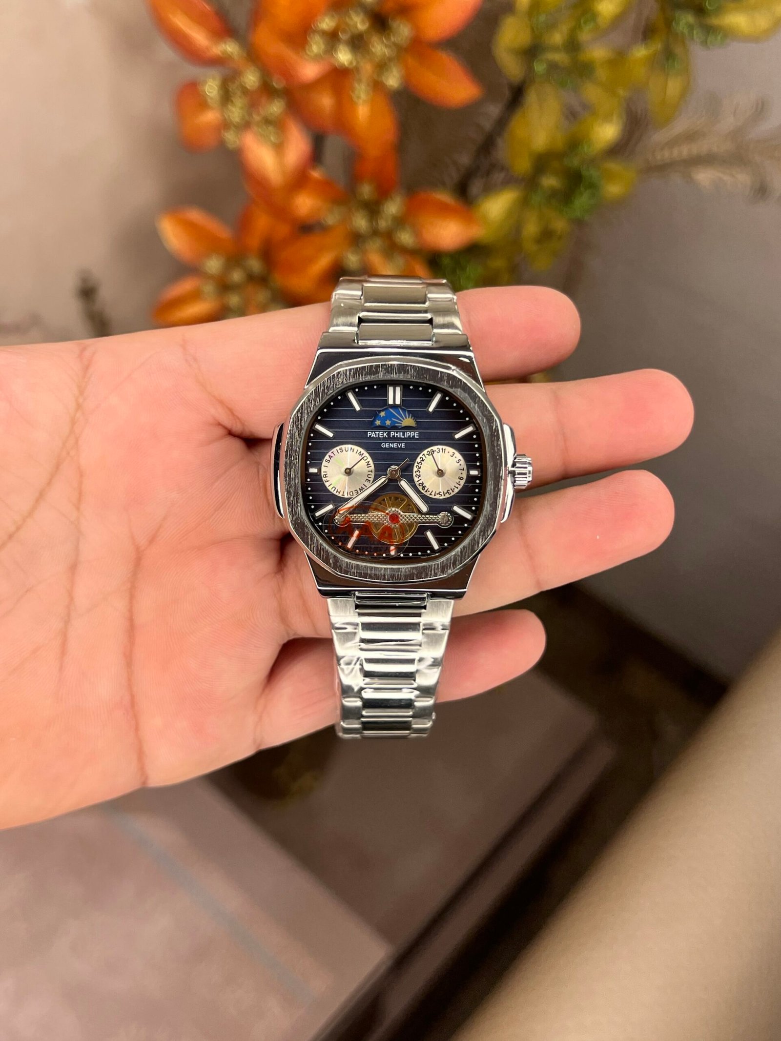 Patek Philippe sun moon back open